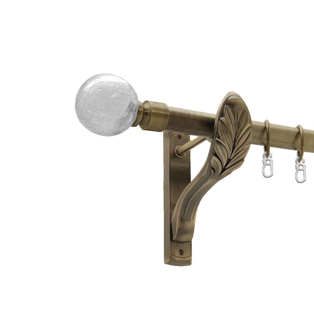 Карниз металлический Orvit Сепия однорядный ретро/гладкая труба/кольцо металлическое Антик 25 мм 240 см (4224715)