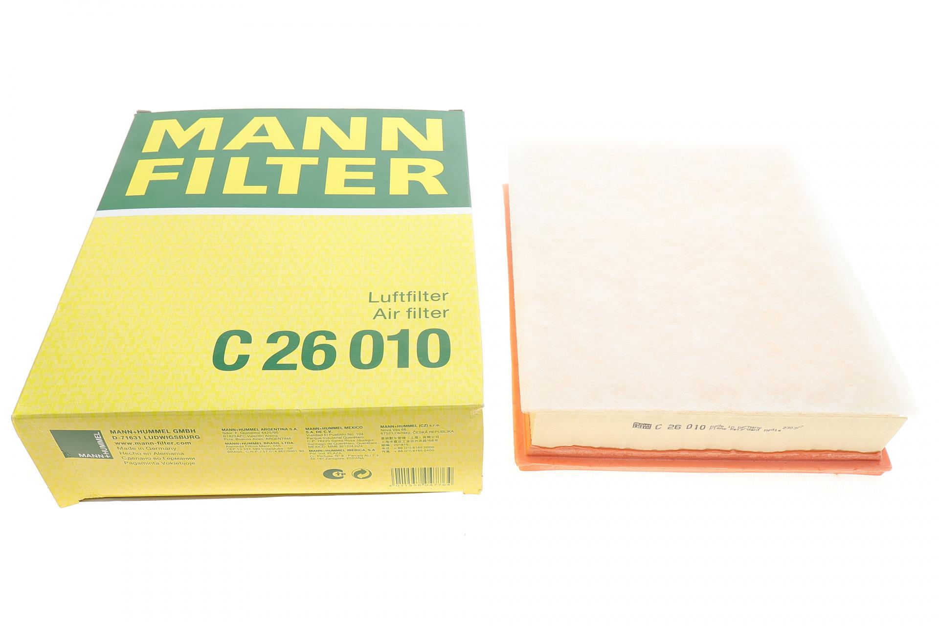 Фильтр воздушный Mann-Filter для Toyota Auris/Verso 1,6 D4-D/Avensis 1,6 D-4D/2,0 D-4D/Rav4 2,0D-4D 15-18 (C 26 010)