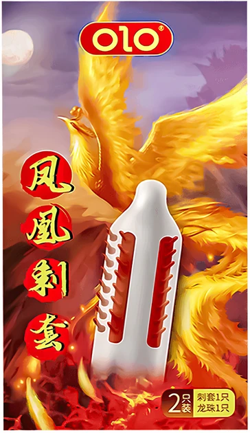 Презерватив з вусиками OLO Phoenix та кулька з шипами