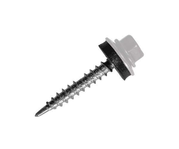 Саморіз покрівельний по дереву з шайбою EPDM MAXPRO 4,8х35 250 шт. RAL-9006 (SDS-48359006) - фото 1 Саморіз покрівельний по дереву з шайбою EPDM MAXPRO 4,8х35 250 шт. RAL-9006 (SDS-48359006) - фото 1