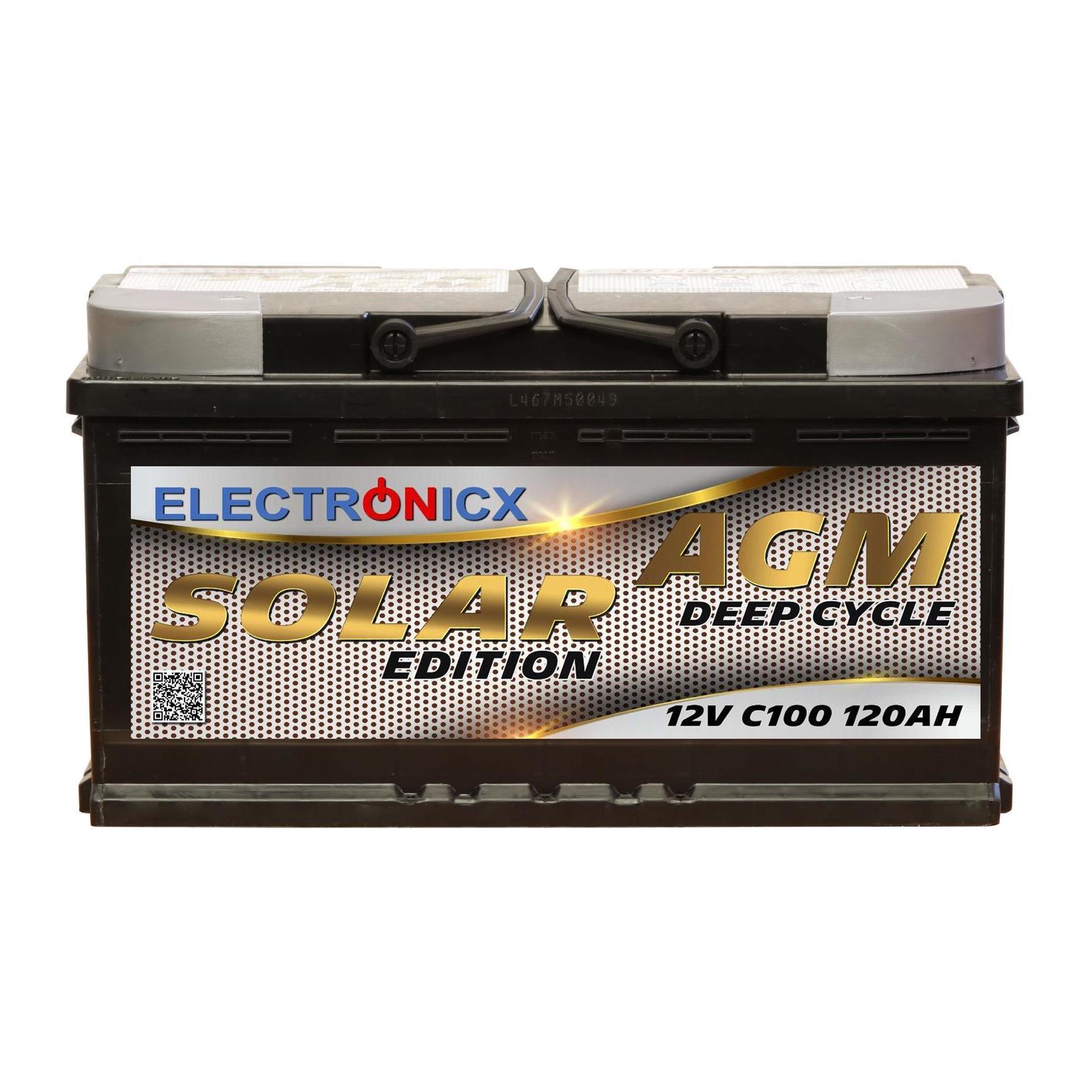 Аккумулятор тяговый Electronicx AGM 12 V 120 мAh для бесперебойников/котлей/холодильников