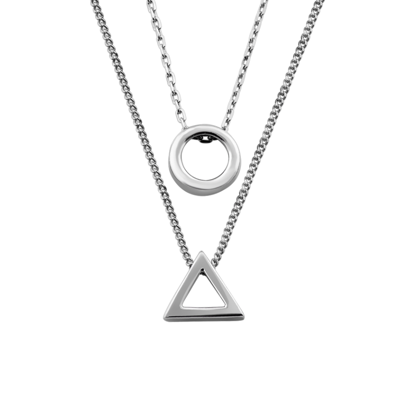 Колье серебряное Гармония с подвесками на двух цепочках