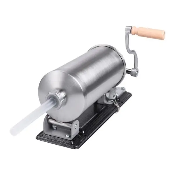 Шприц ручний для ковбас YIWU горизонтальний із нержавіючої сталі з насадками на 2 кг Сріблястий (147-107- 16788-3)