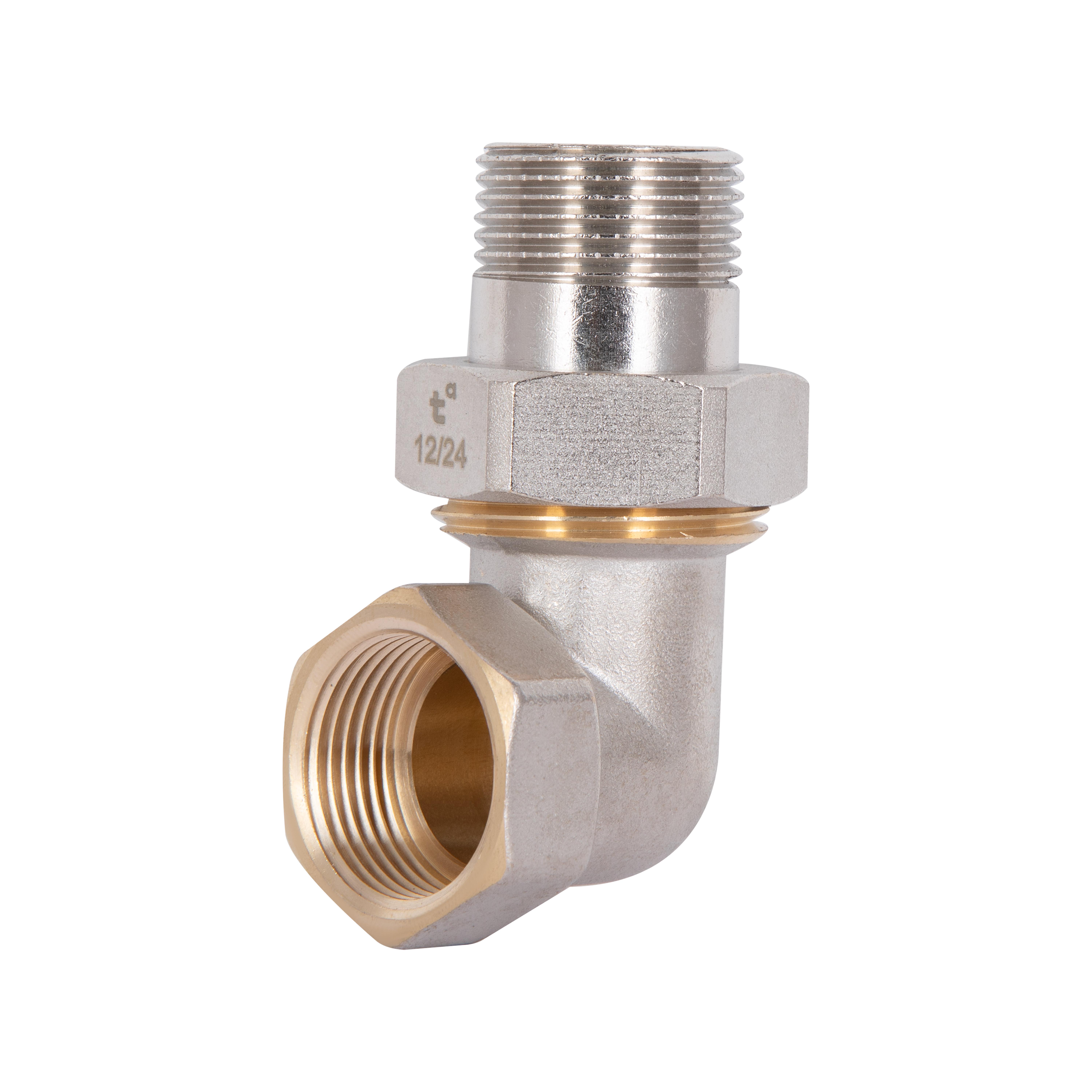 Соединение сгиб-американка Thermo Alliance Standart 3/4" ВЗ никелированное угловое (TAS191W20)