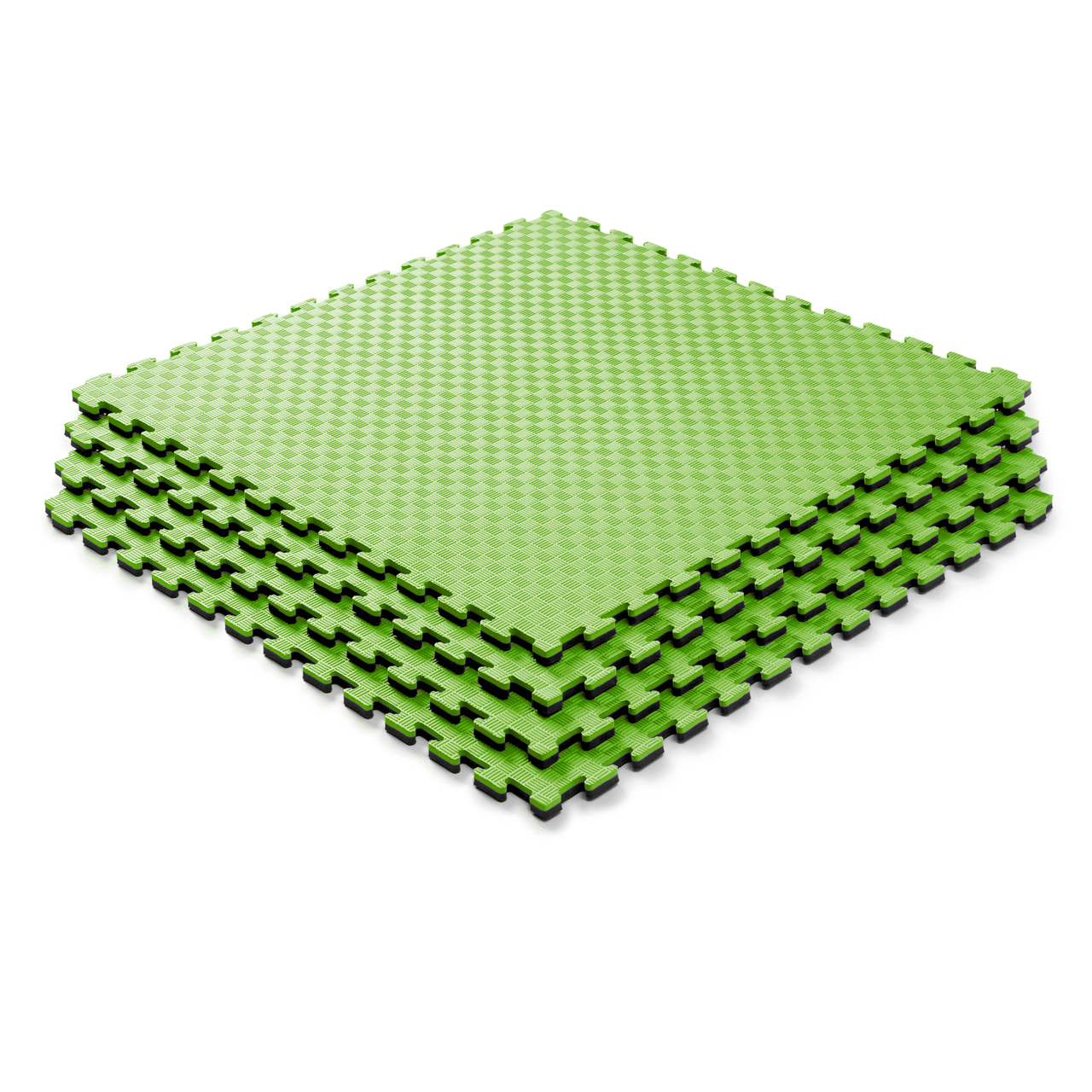 Мат-татами ласточкин хвост WCG EVA 100х100х2 см Зелено-черный (W-100х2-Gre-Bl-1)