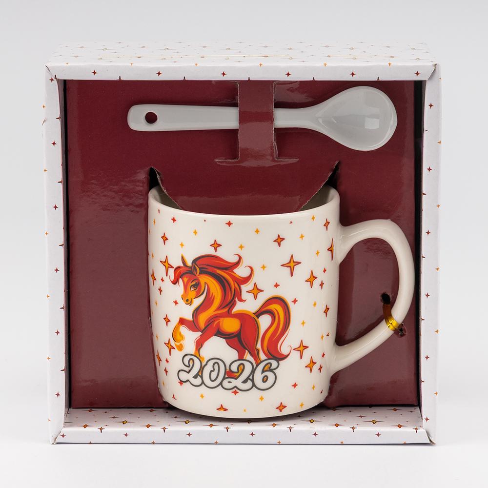 Чашка з ложечкою Символ 2026 Вогняний Кінь 200 мл (9250-002) - фото 3 Чашка з ложечкою Символ 2026 Вогняний Кінь 200 мл (9250-002) - фото 3