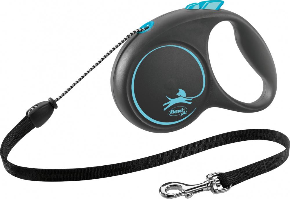 Поводок-рулетка flexi BLACK DESIGN M Синий (TX-12262)