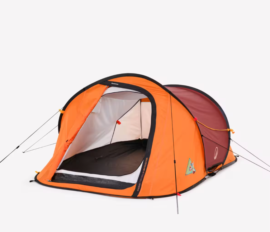 Палатка туристическая Quechua ARPENAZ двухместная/водонепроницаемая/скоросборная Оранжевая (2561915179)