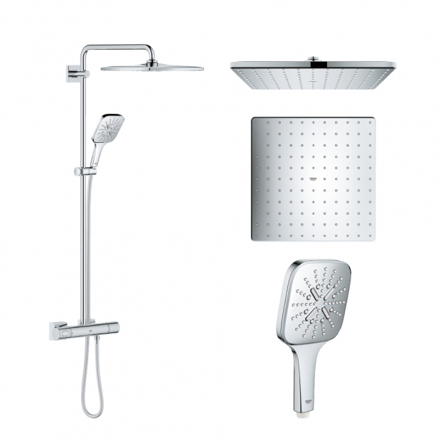 Душевая система Grohe Rainshower Smartactive Cube 310 с термостатом (26649000) Душевая система Grohe Rainshower Smartactive Cube 310 с термостатом (26649000)