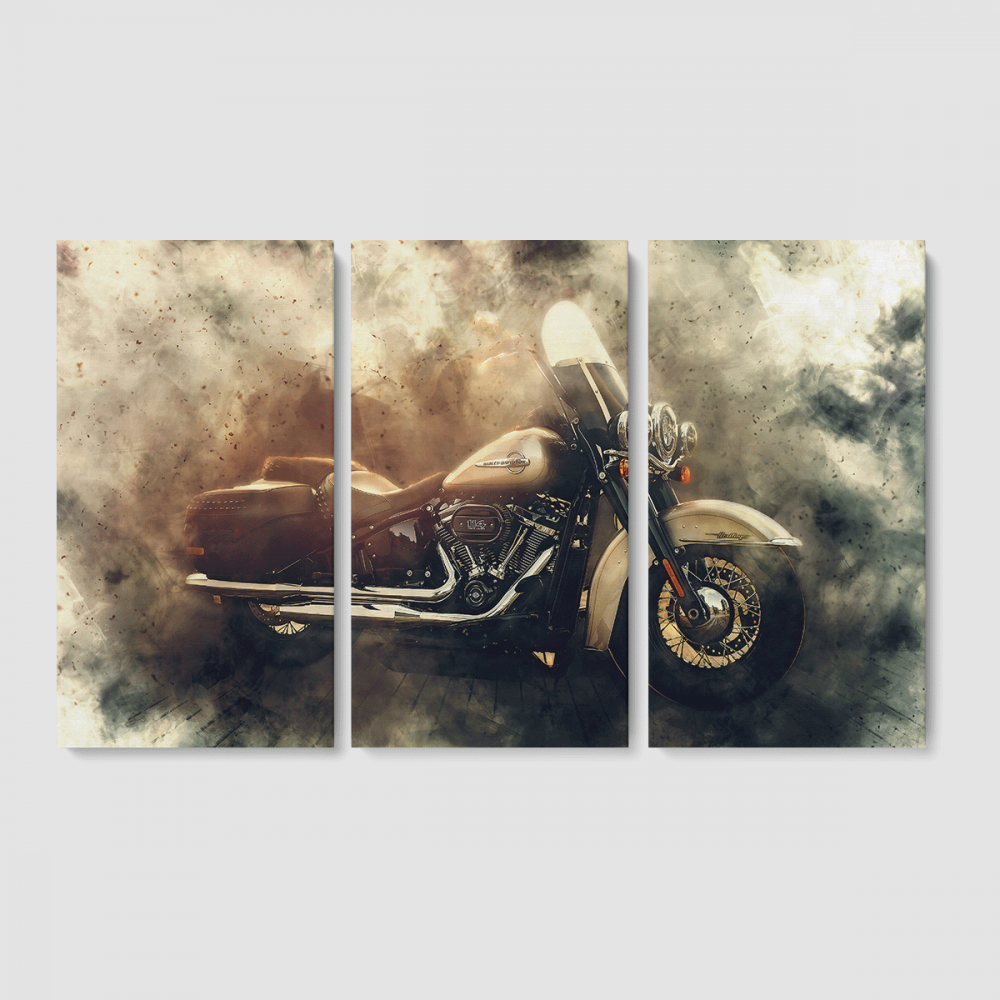 Модульная картина из трех частей Malevich Store Harley-Davidson 126x80 см (MK311625)