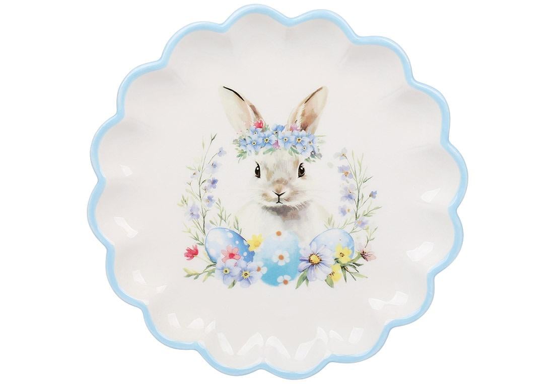 Тарілка керамічна Кролик в квітах 20x2,4 см (M189-E)