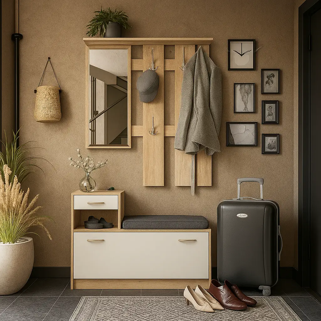 Орион Прихожая с подушкой Mebel Service Дуб самоа/Белый (2815280875)