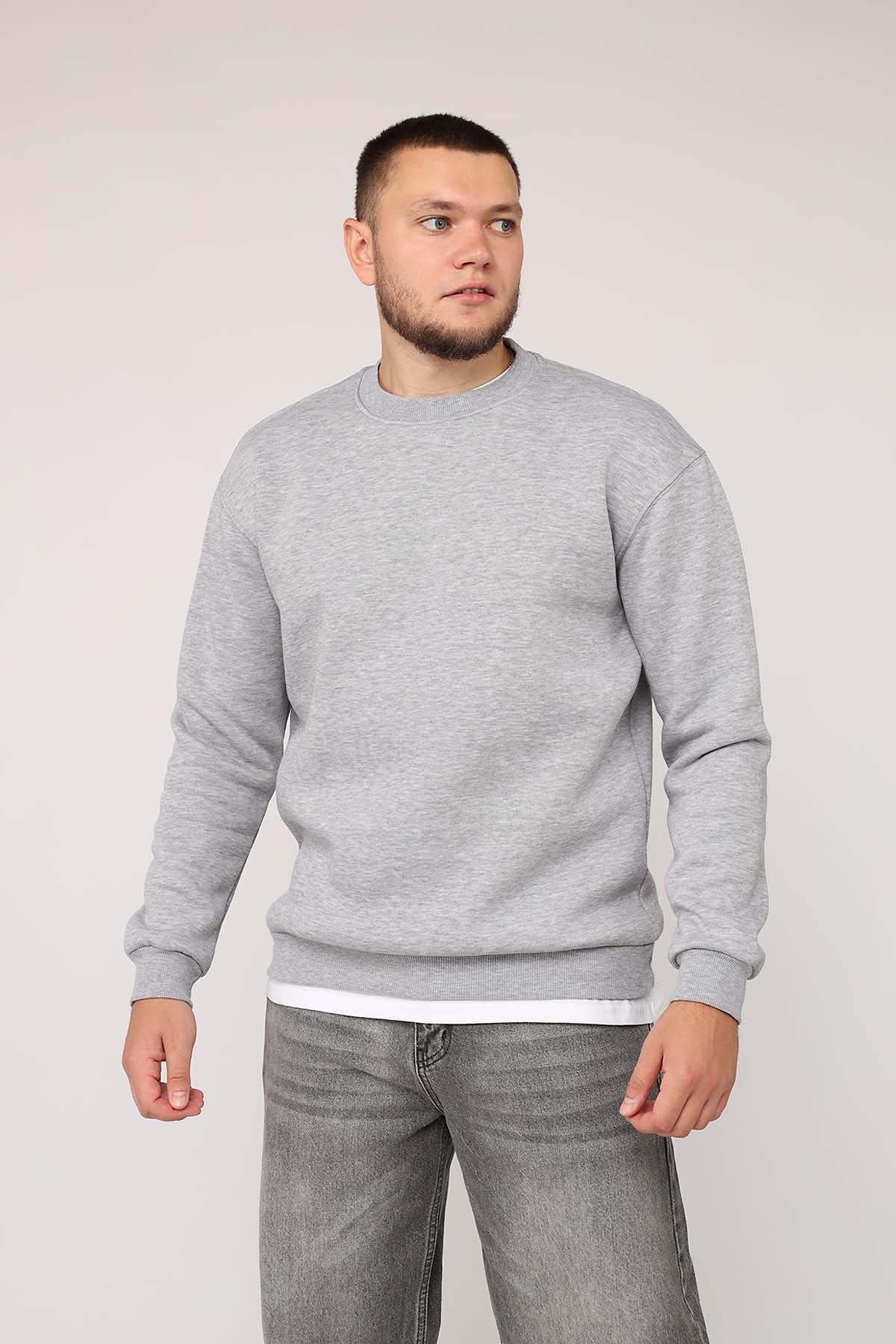 Свитшот мужской ЦБ-00279987 р. 54 Светло-серый (SKT001074142)