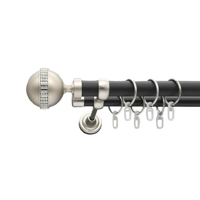 Карниз трубчатый двухрядный Orvit Авея 25/19 мм 200 см Черный/Сатин (009-1109) - фото 1