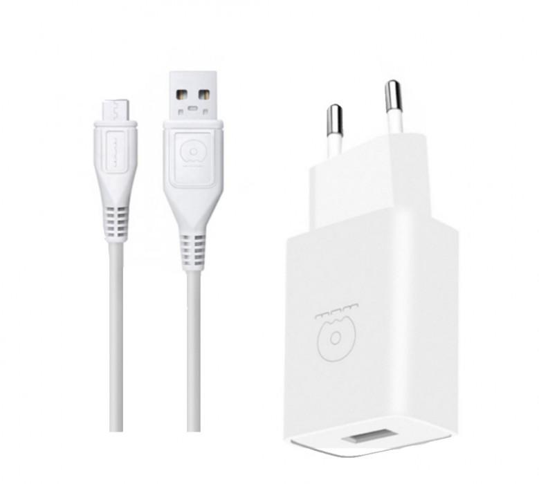 Сетевое зарядное устройство WUW T28 2,4A USB with Micro cable White