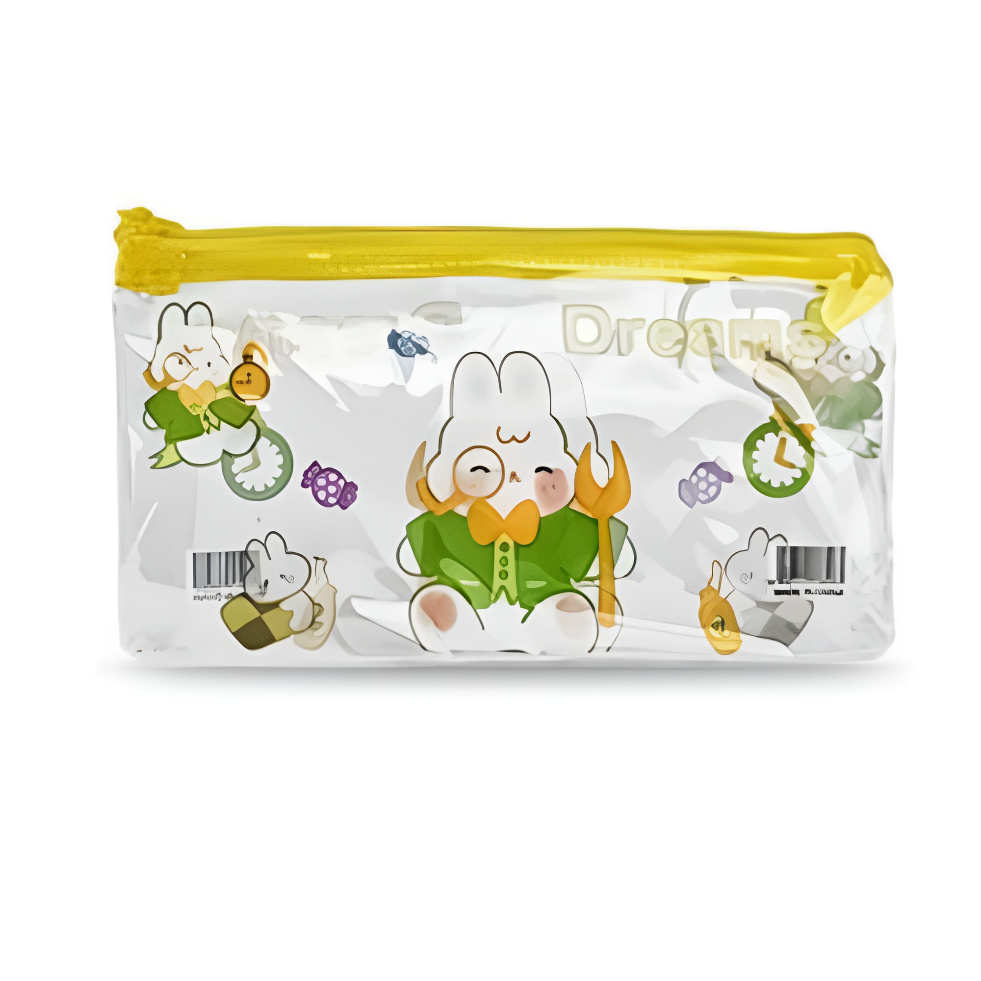 Папка-конверт на молнии Stenson WW00921ST 19х10 см Прозрачный с желтый (25441895)