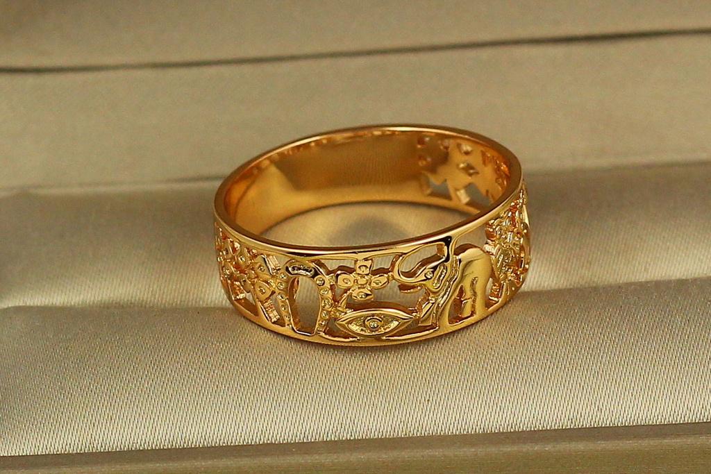 Кольцо Xuping Jewelry резной слоник р. 17 Золотистый (31500599)