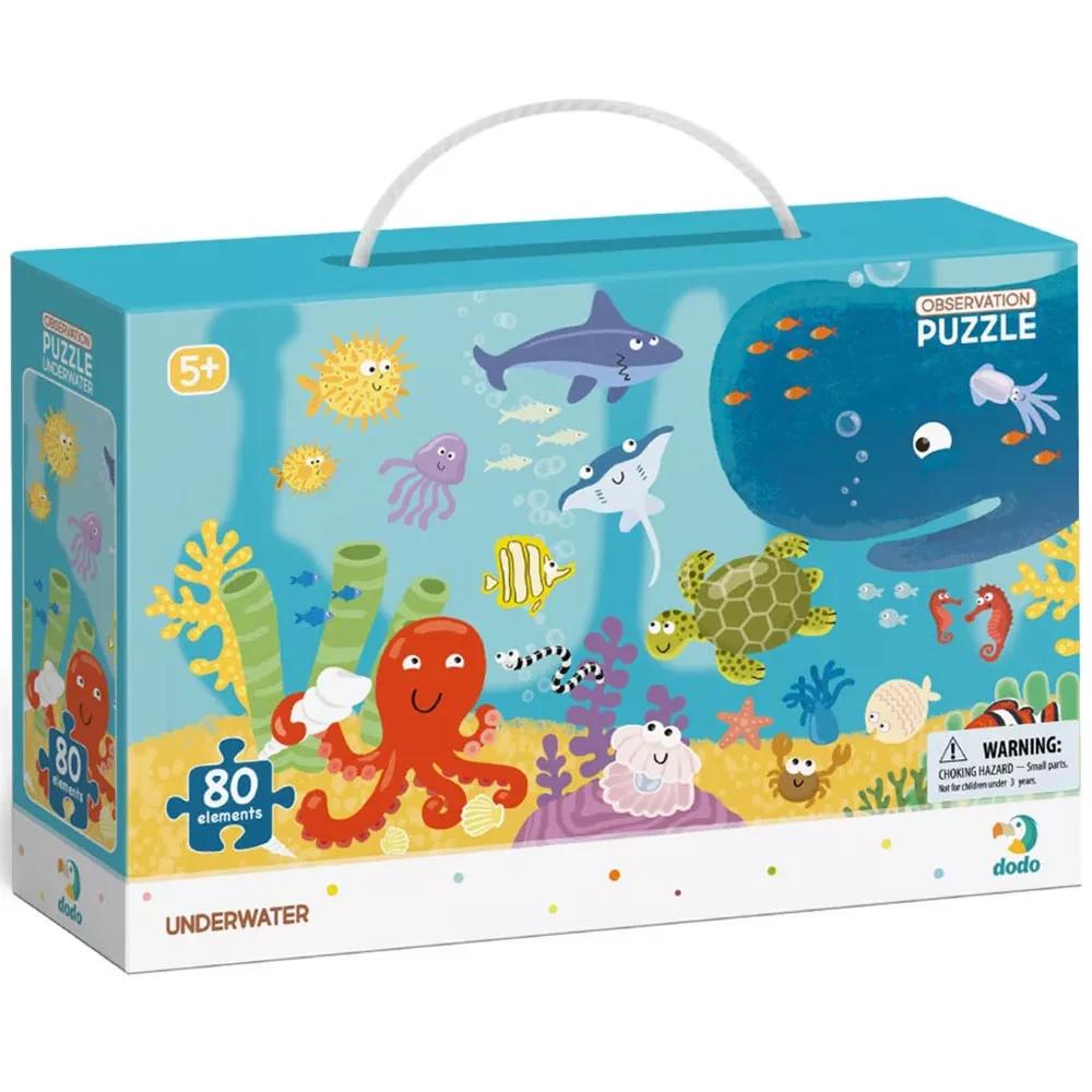 Гра дитяча Dodo Пазл із завданням Підводне життя 25х6,5х16 см 80 ел. (300134)