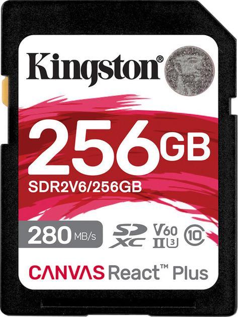 Карта памяти Kingston Canvas React Plus 256 Gb SDXC U3 V60 SDR2V6 Black (610344)