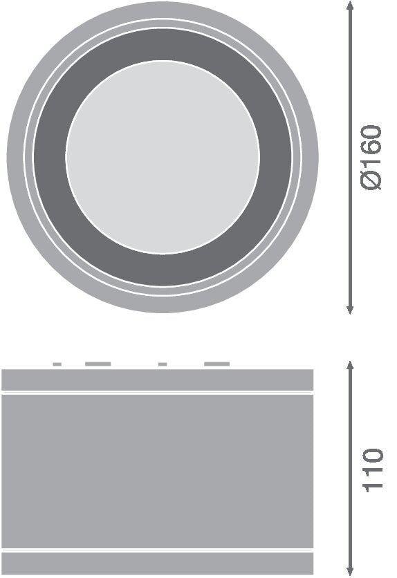 Світильник накладний Ledvanece Led даунлайт 45 W 4000К 4950 lm ⌀ 250 IP65 Чорний (4058075769397) - фото 3