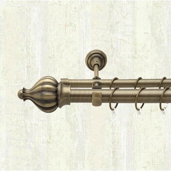 Карниз для штор Orvit Таджа двохрядний 25/19 мм 240 см Антик (000-6051)