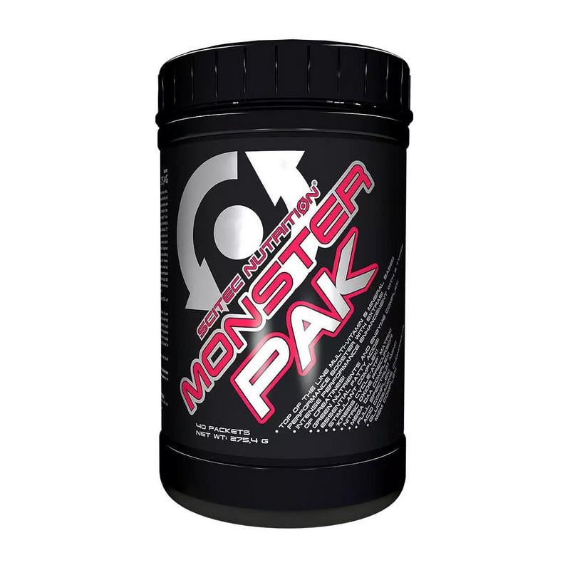 Мультивитамины и минералы с аминокислотами и кофеином Scitec Nutrition Monster Pak 40 пакет.