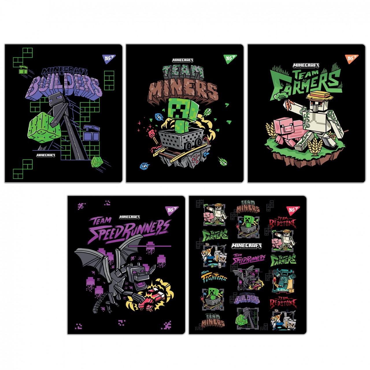 Комплект тетрадей для школьников YES Minecraft Team 12 листов линия 5 шт. (767511)