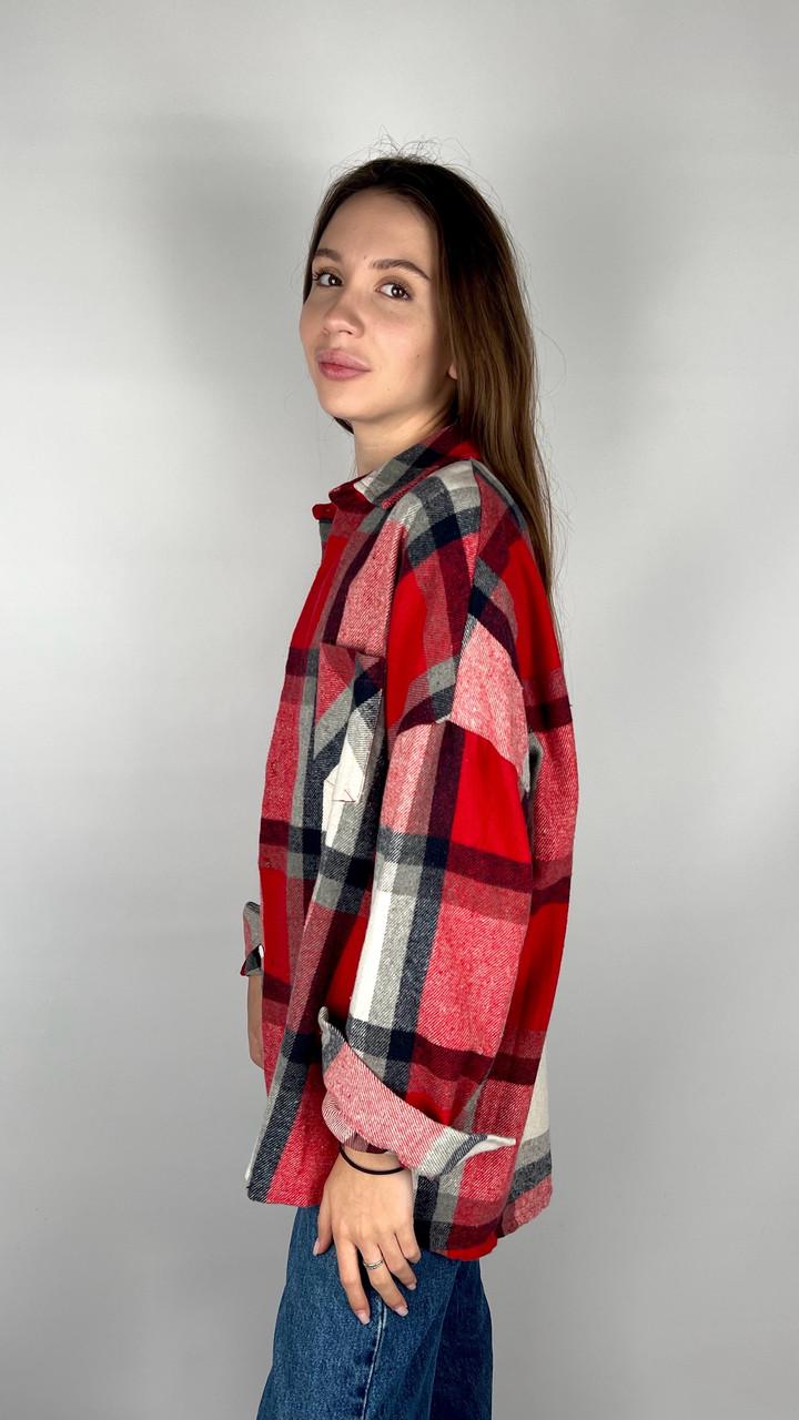 Сорочка жіноча Бренд #0211-07 OS Червоний (24064058) - фото 2 Сорочка жіноча Бренд #0211-07 OS Червоний (24064058) - фото 2