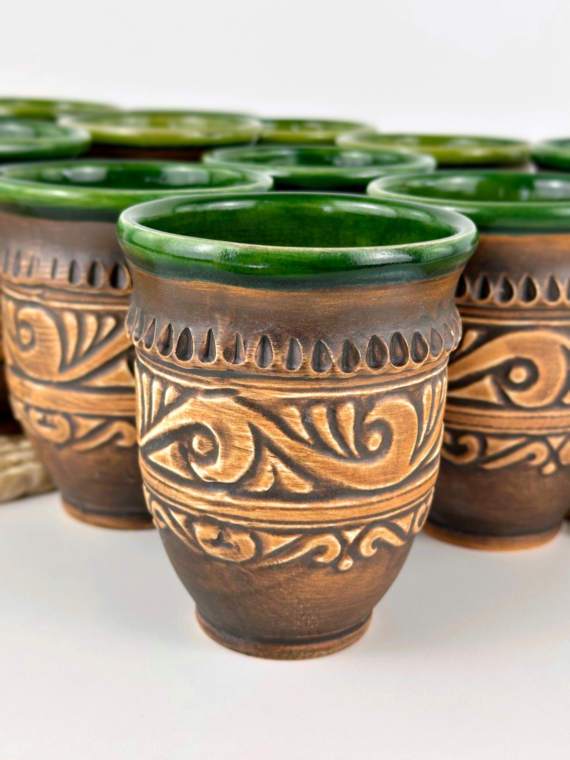 Набір глиняних склянок Гражда 0,3 л х 12 шт. Коричневий (17019-22) - фото 8 Набір глиняних склянок Гражда 0,3 л х 12 шт. Коричневий (17019-22) - фото 8