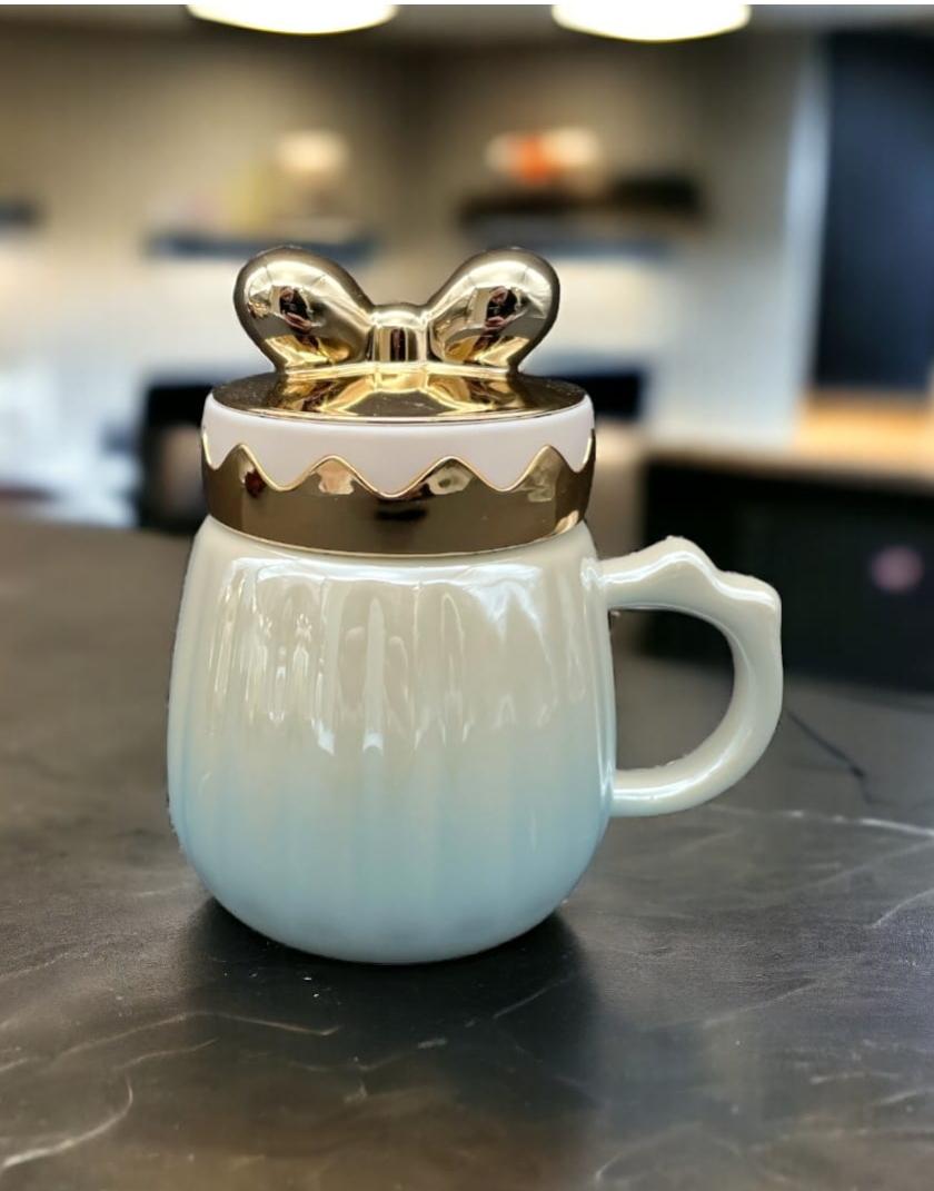 Чашка Lirmatur Бантик кераміка з кришкою 400 мл Блакитний (15414094) - фото 2 Чашка Lirmatur Бантик кераміка з кришкою 400 мл Блакитний (15414094) - фото 2