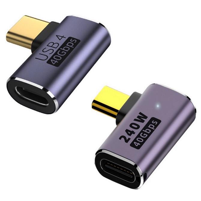 Переходник плоский 8K Type-C M/F USB 4.0 40Gbps 100W/240W Des3 комплект 2 вида (A-48776-2v)