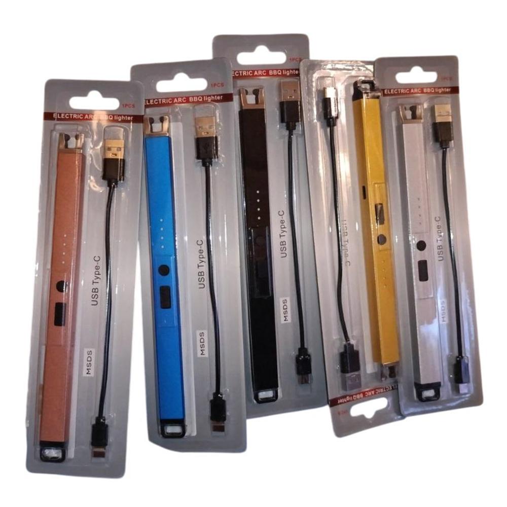 Запальничка плазмова з вбудованим акумулятором MSDS Electric ARC BBQ Lighter електрична дугова зарядка USB/Type-C Gold Rose (160160) - фото 13