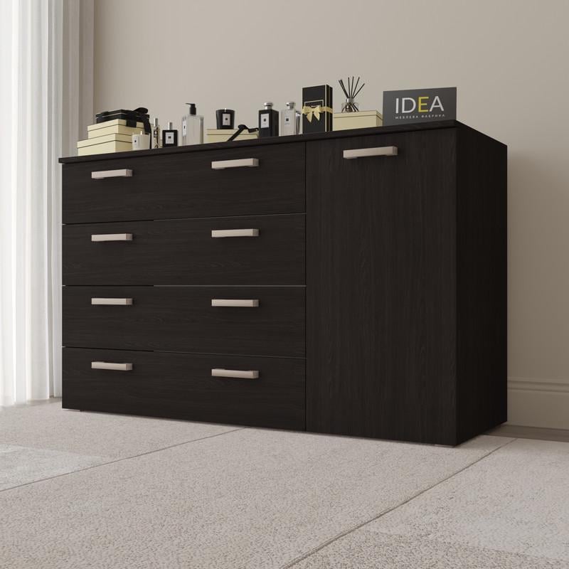 Комод Idea ТКБ-365.8 на 4 шухляди з дверима Венге темний (26718328)