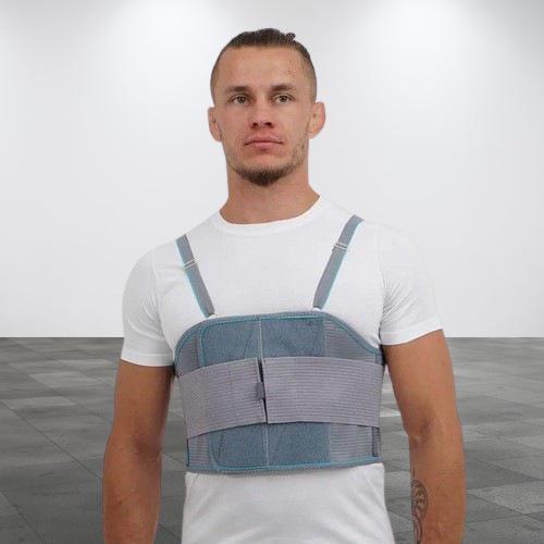 Бандаж грудной клетки Алком 2028 3/90-100 см мягкий мужской - фото 8