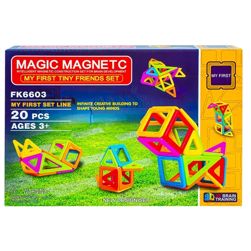 Конструктор магнитный Magic Magnetic из пластика 20 дет. Разноцветный (150-98-FK6603)