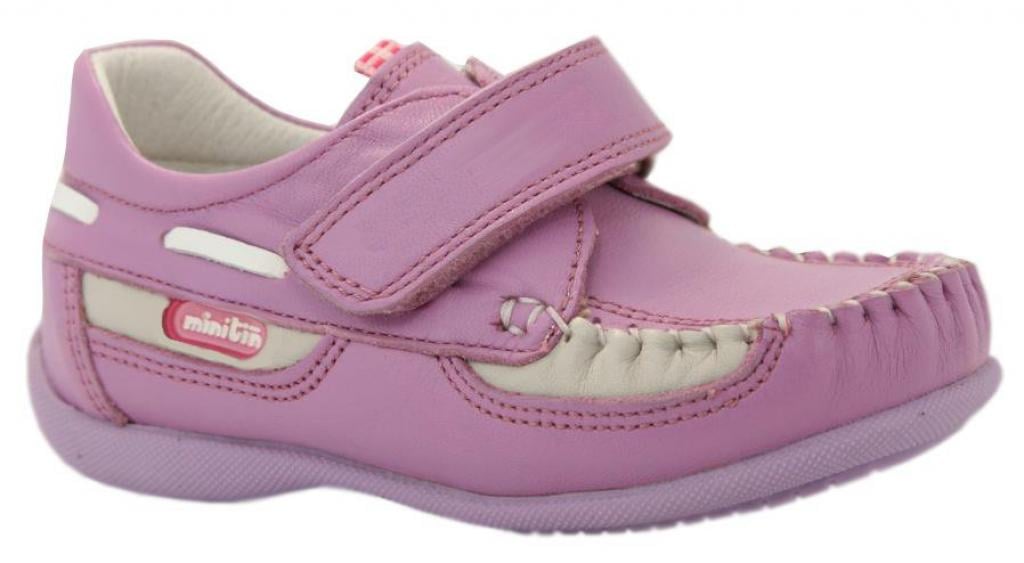 Мокасины Minitin для девочек 026 р. 22 Сиренево-бежевый
