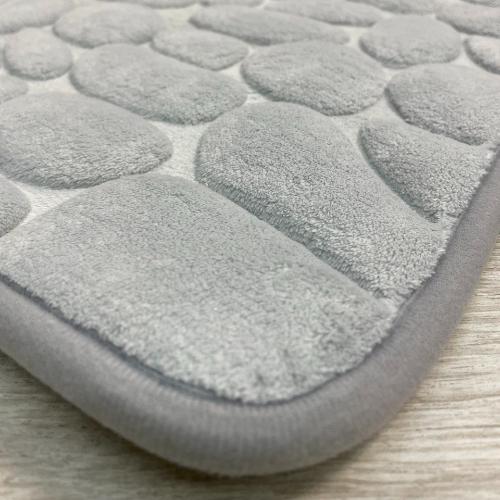 Набор ковриков в ванную и туалет Stone Premium Memory Foam 2в1 80х50/60х40 см Светло-cерый (NKPS0002) - фото 4 Набор ковриков в ванную и туалет Stone Premium Memory Foam 2в1 80х50/60х40 см Светло-cерый (NKPS0002) - фото 4