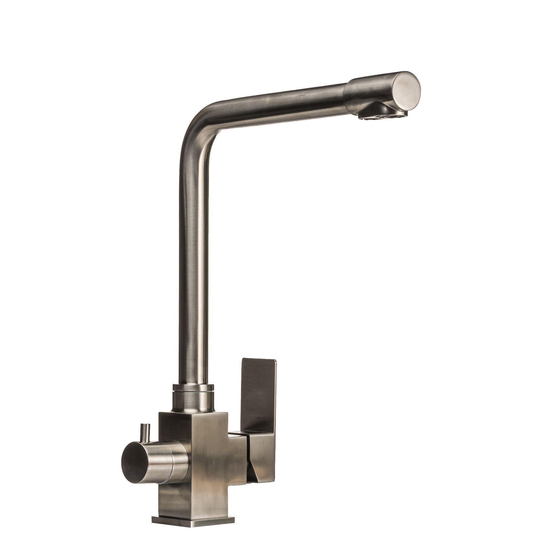 Кран на кухню Globus Lux с подключением к осмос-фильтру Никель/Сатин (17522)