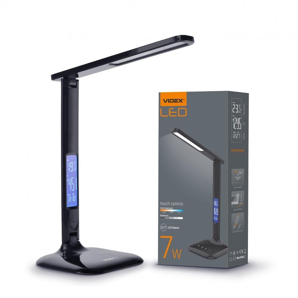 Настільний LED-світильник Videx VL-TF05B 7W Чорний (27813370) Настільний LED-світильник Videx VL-TF05B 7W Чорний (27813370)