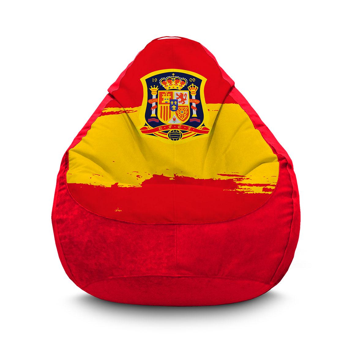 Кресло мешок iPuff Сборная Испании Флок XL 80x110 см Красный