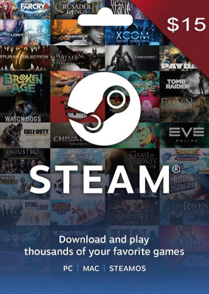 Код активации Steam Gift Card на 15 USD US регион (67581506)