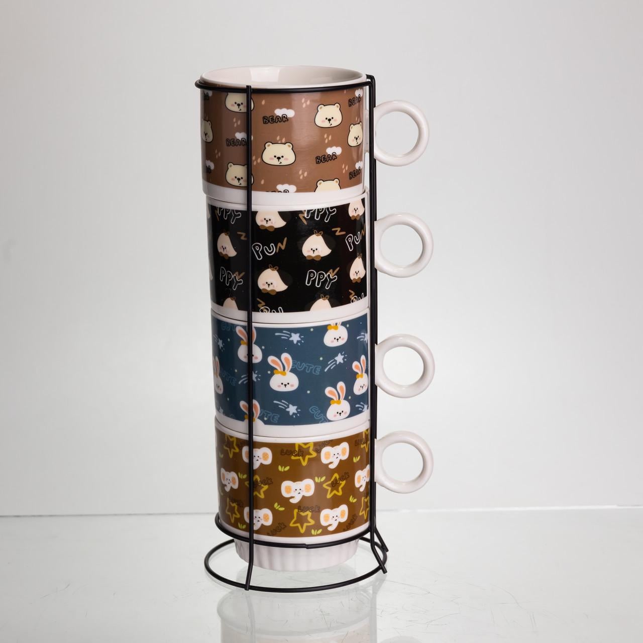 Набор чашек фарфоровых Light House LG-30201 Toys 4 шт. 300 мл Разноцветный (124438)