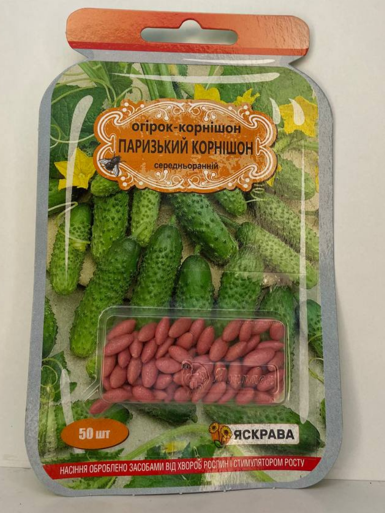 Огурец-корнишон Яскрава Парижский корнишон 50 шт. (822) Огурец-корнишон Яскрава Парижский корнишон 50 шт. (822)
