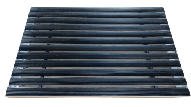 Решетка грязезащитная Лен резина 60х40 см + внутреннее обрамление-уголок h 25 мм комплект
