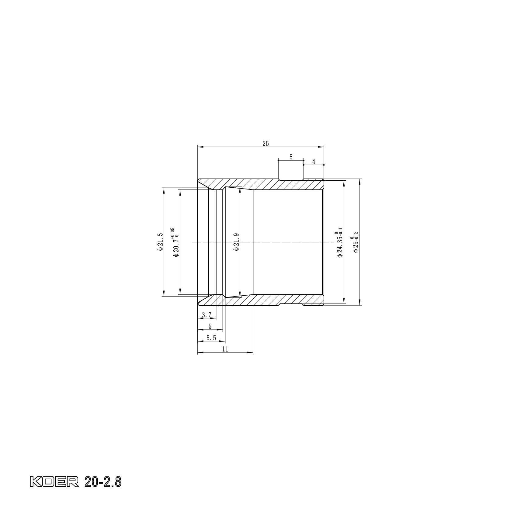 Гільза монтажна KOER KA.S20 насувна 20x2,8 мм (OL-KR4900) - фото 6
