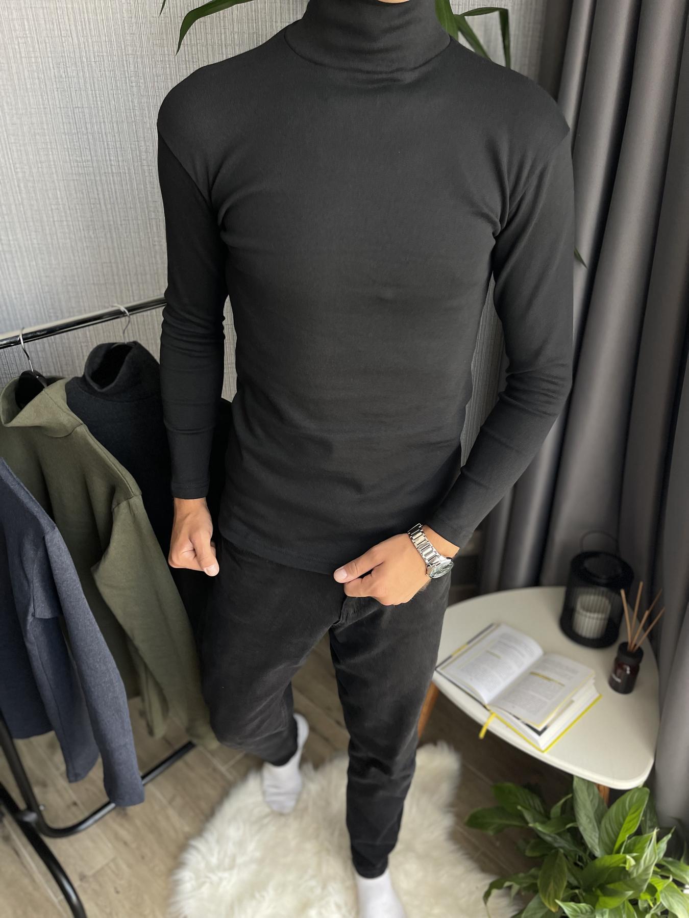 Гольф чоловічий зимовий на флісі облягаючий S Чорний (26534) - фото 10 Гольф чоловічий зимовий на флісі облягаючий S Чорний (26534) - фото 10