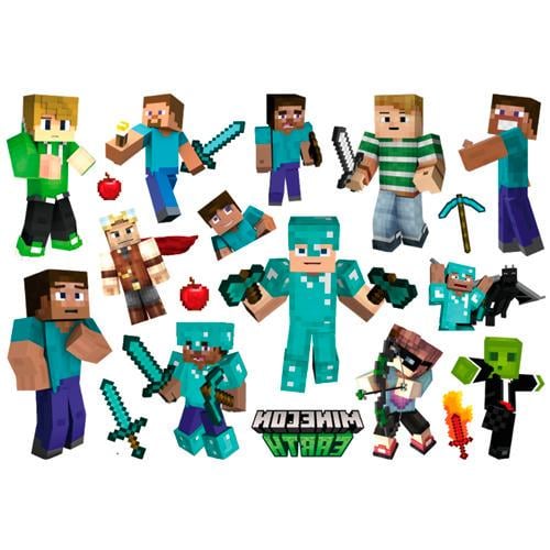 Детские татуировки Minecraft Tattoo Set