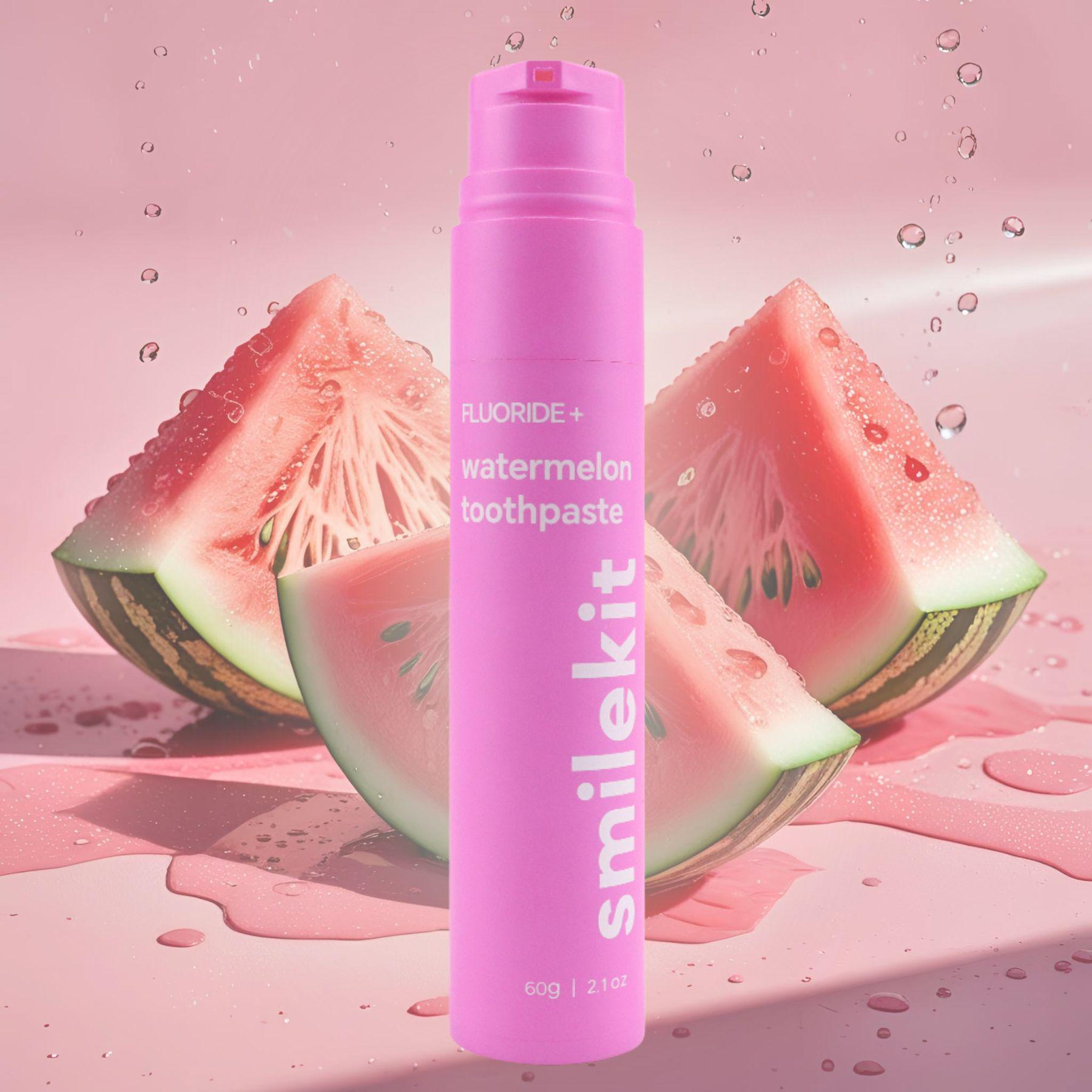 Зубная паста SmileKit с фторидом и вкусом арбуза 60 г - фото 2 Зубная паста SmileKit с фторидом и вкусом арбуза 60 г - фото 2