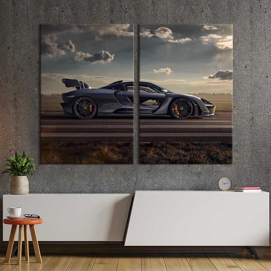 Картина на холсте Роскошное авто McLaren Senna вид сбоку 111x81 см (1363-2)