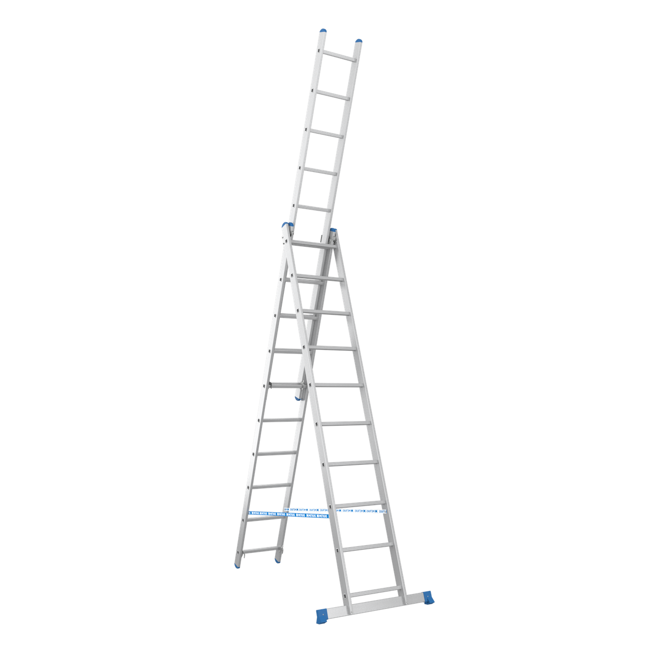 Драбина-стрем'янка алюмінієва Skladcom 3х10 трисекційна 5,6 м - фото 1 Драбина-стрем'янка алюмінієва Skladcom 3х10 трисекційна 5,6 м - фото 1